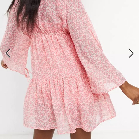 ASOS Pink Floral Maternity Dress NWT Size 6 - Picture 2 of 3